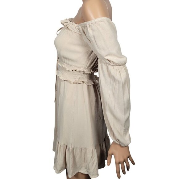 Peach Love California Women's Boho/Gypsy Ruffle Flowy Sleeve Dress Size S - Picture 5 of 10